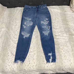 American eagle ripped jeans dark wash.